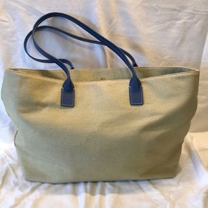 J. McLaughlin green and blue canvas purse
